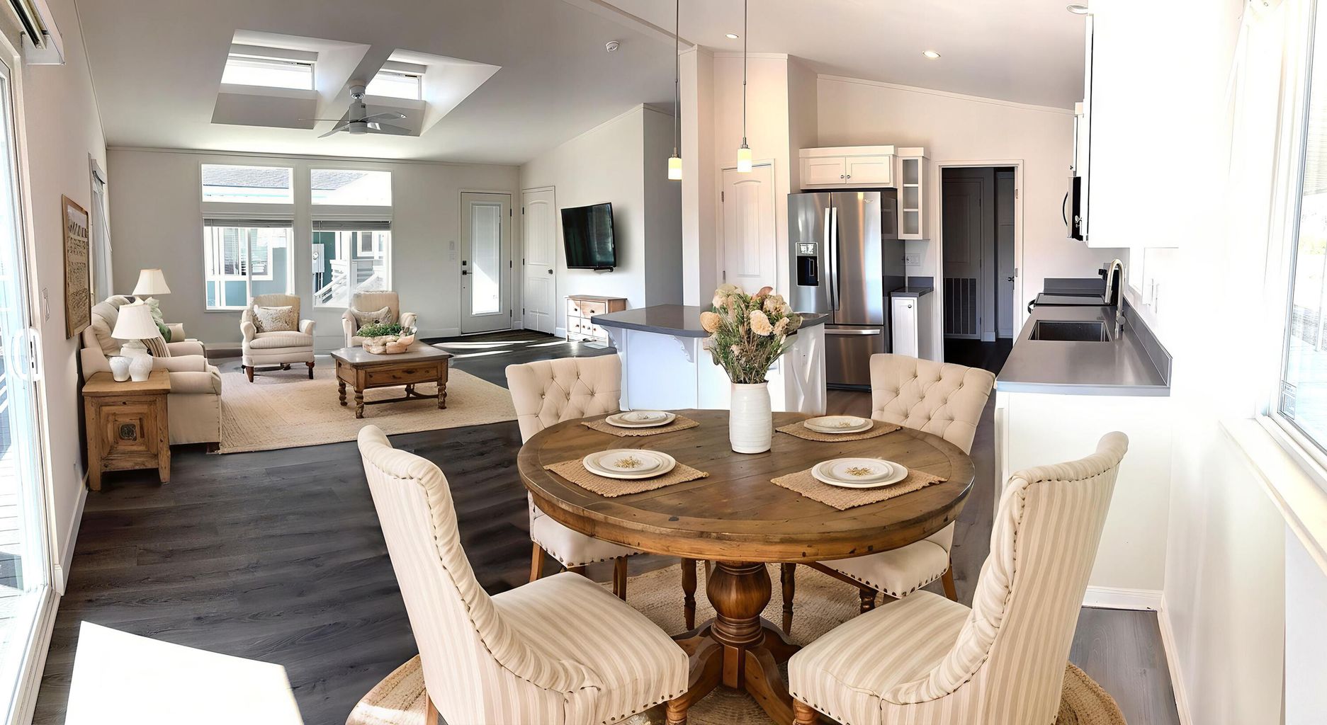  Virtually staged. Gorgeous kitchen with Corian counters, island & so much more. 
