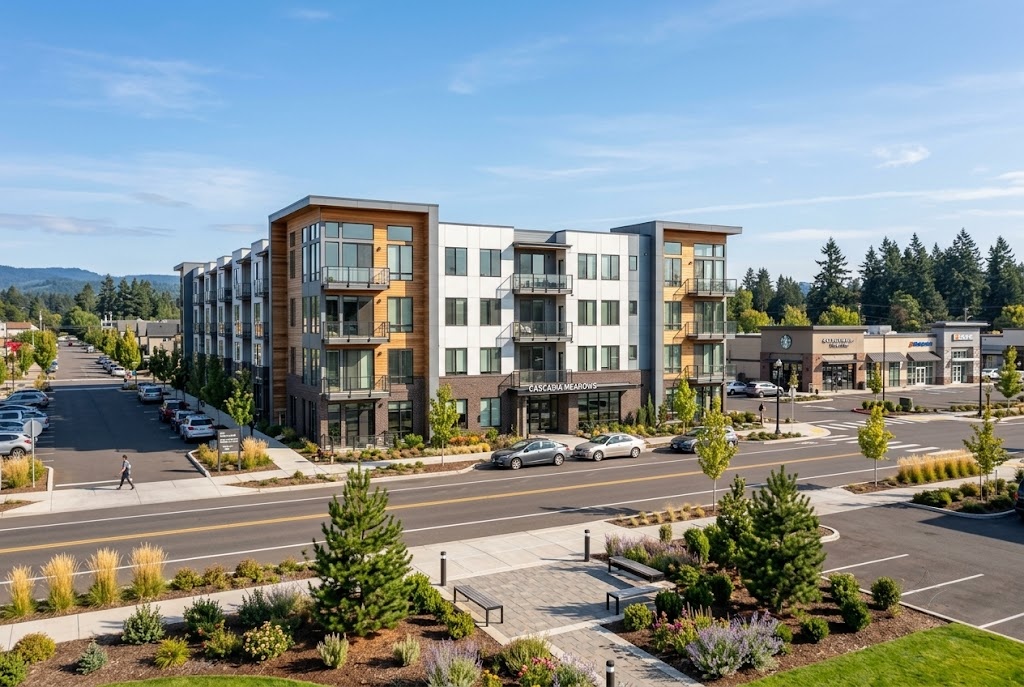 Modern multi-family residential property investment building in Oregon